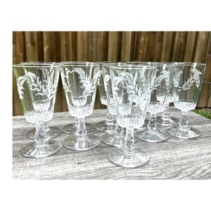 EAPG Riverside Glassworks No.3 Fern 1800's Stemmed Goblets 6 5 /8"-Set of 12